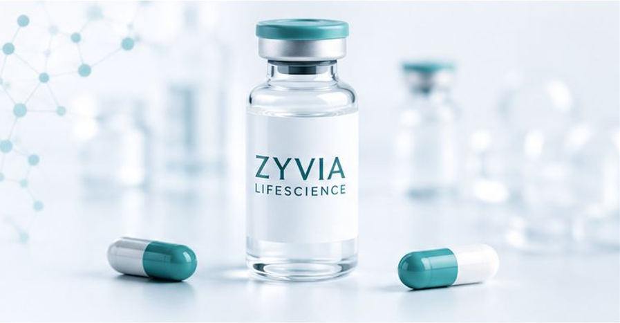 Zyvia Lifescience medicine vial and capsules
